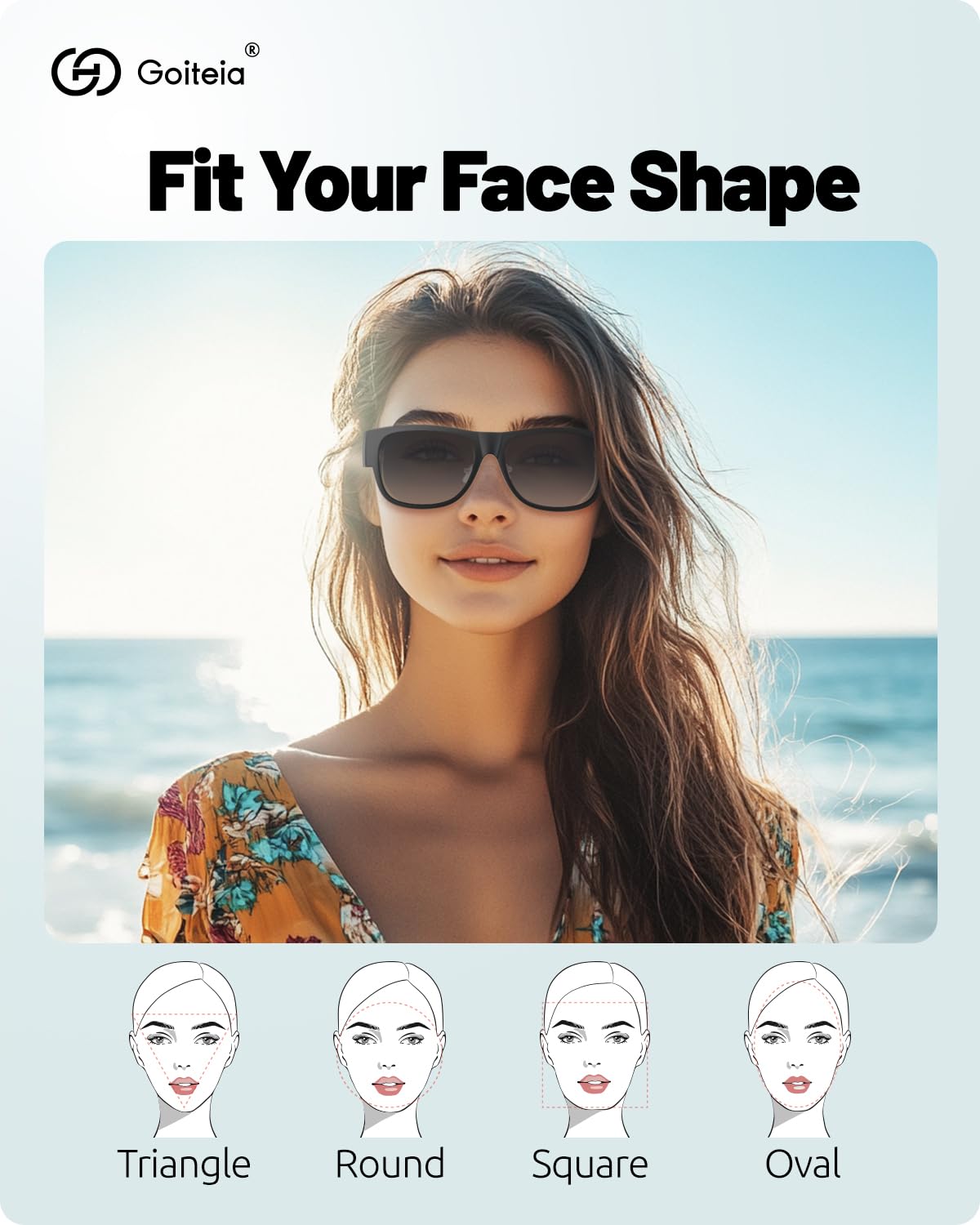 Goiteia Polarisierte Überzieh-Sonnenbrille für Damen und Herren, 1.1% Reflexionsverminderung für besseren Schutz vor seitlicher Blendung, 100% UV400-Schutz