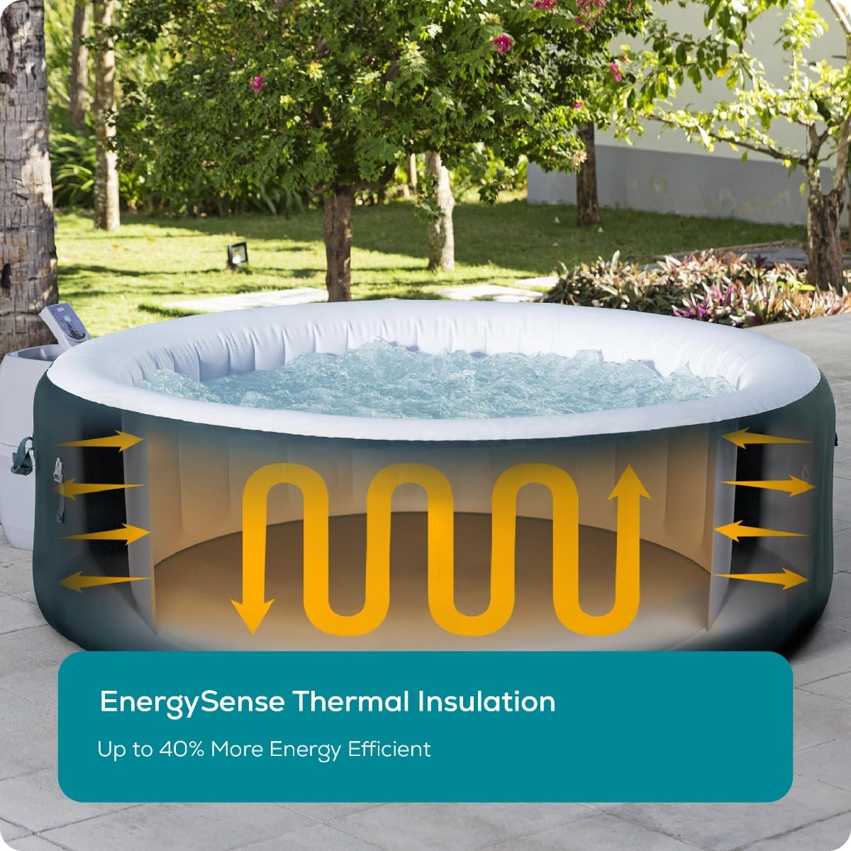 Lay-Z-Spa New York, 120 AirJet Massage System, 40% More Energy Efficient Hot Tub, Integrated EnergySense Liner, 6 Person — view 2