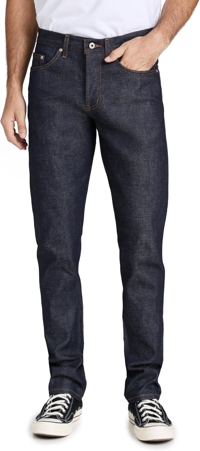 Naked & Famous Denim Men's Weird Guy Low-Rise Jean in Dirty Fade Selvedge