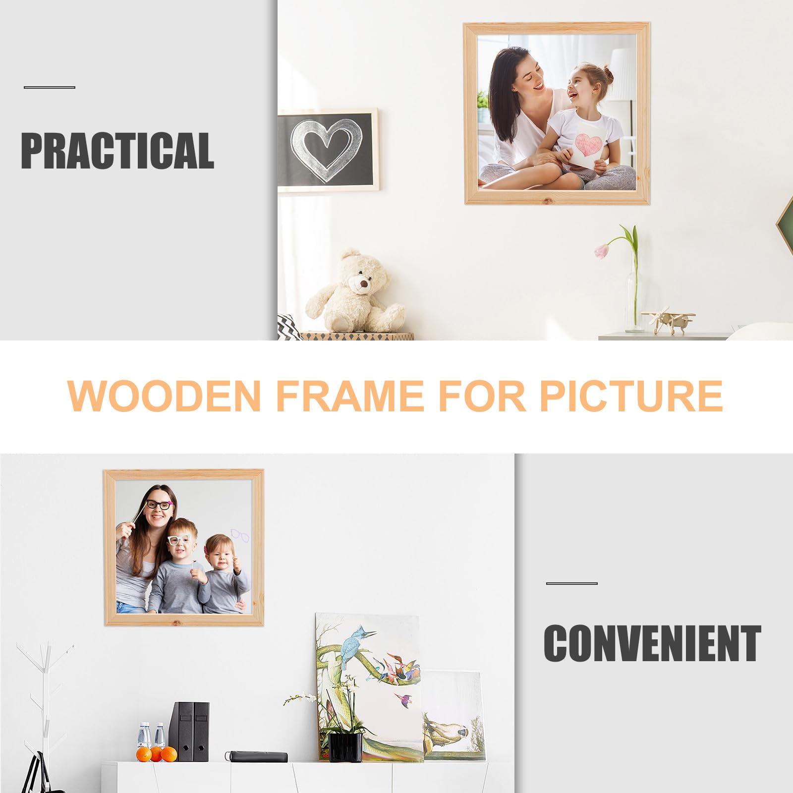 Leere Holz Fotorahmen 5 Stück aus Pinus Sylvestris für Bilder