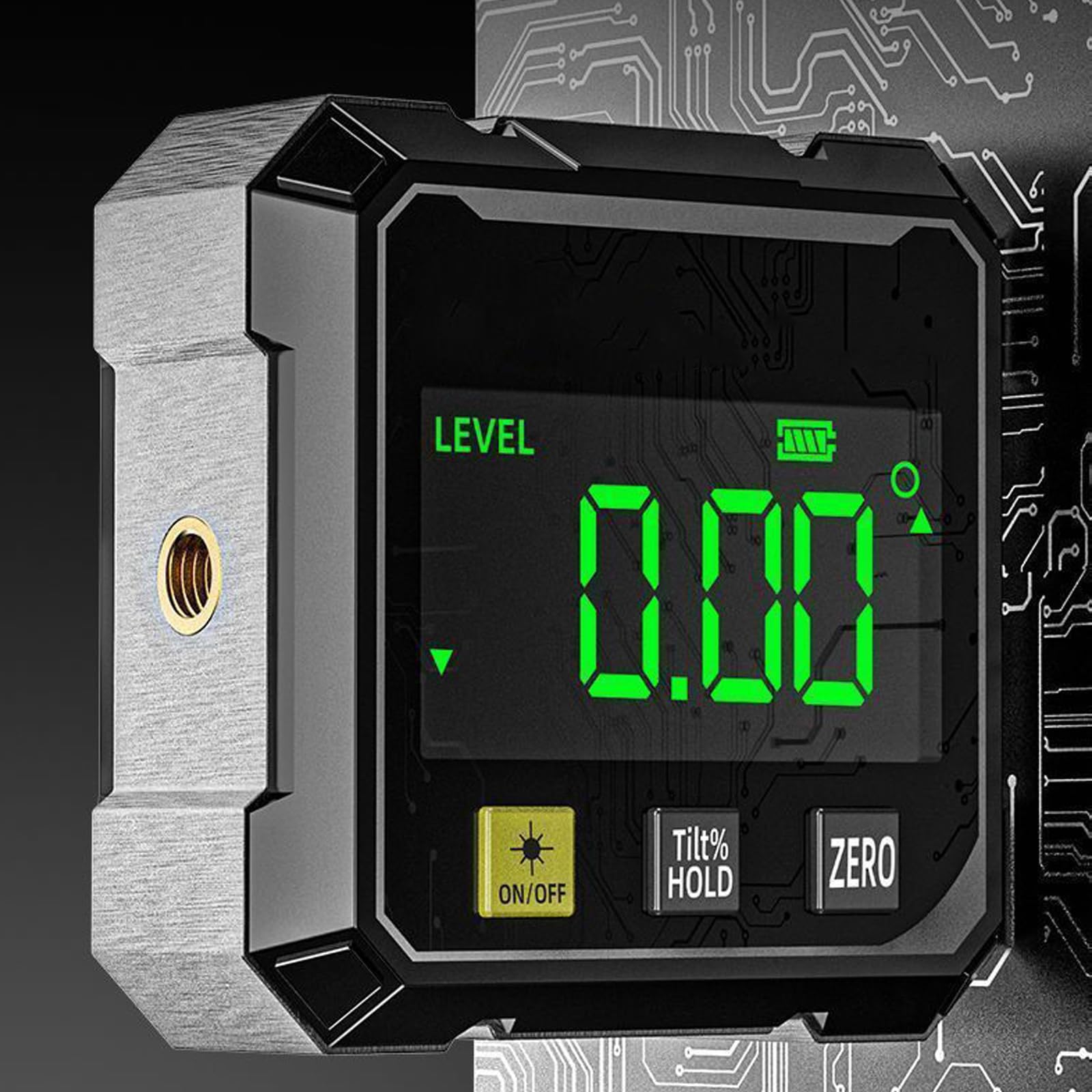 Inclinometro digitale ad alta precisione con display a LED e lati per una misurazione accurata degli angoli di ricarica USB Misuratore di angoli laser con magneti a quattro lati