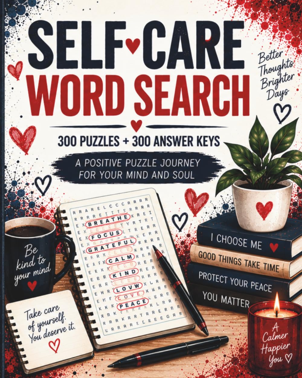 Self-Care Word Search: 300 Relaxing Word Search Puzzles with 300 Answer Keys for Self-Love, Mindfulness, Positivity & Stress Relief