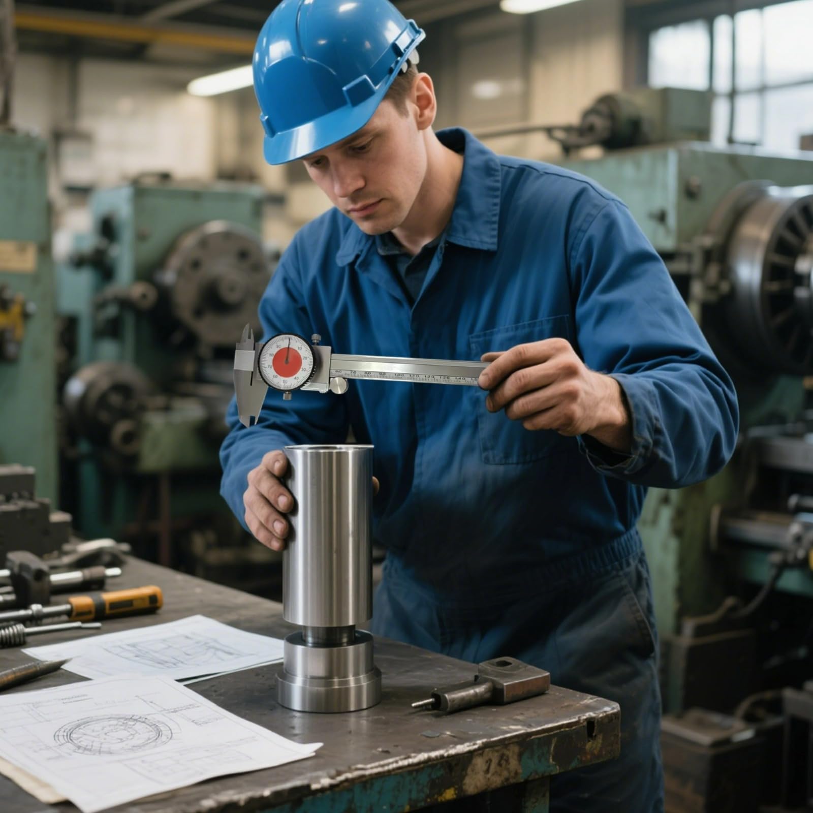 Messschieber mit Messuhr, 0,01 mm Genauigkeit, Edelstahl, Innen, Außen, Tiefen und Stufenmessung, mit Kunststoff Schutzhülle, für Werkstatt, Heimwerken und präzise Kontrollmessungen