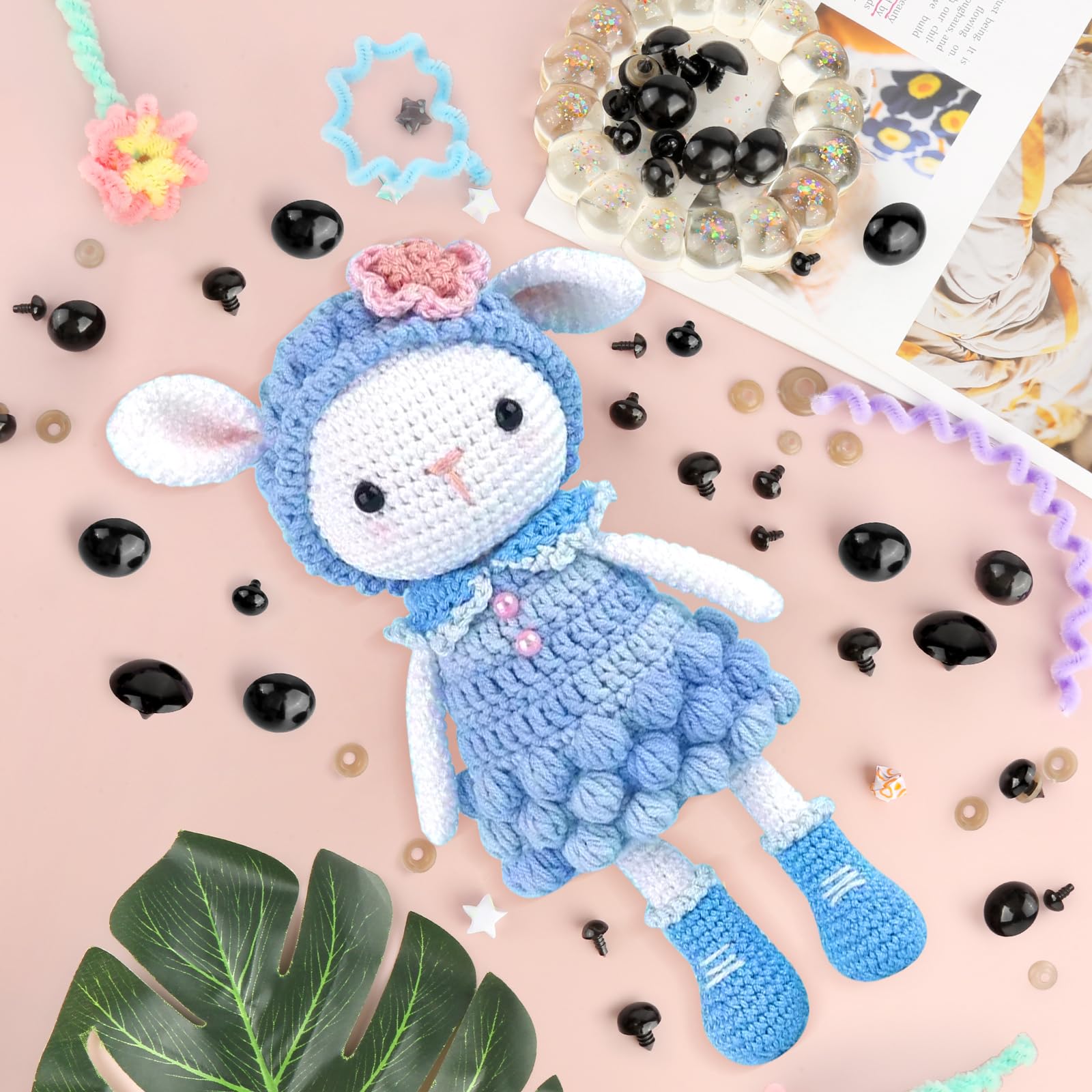 Yeux De Sécurité Au Crochet En Plastique En Vrac Avec 100 Rondelles, Artisanat Au Crochet, Animaux En Peluche