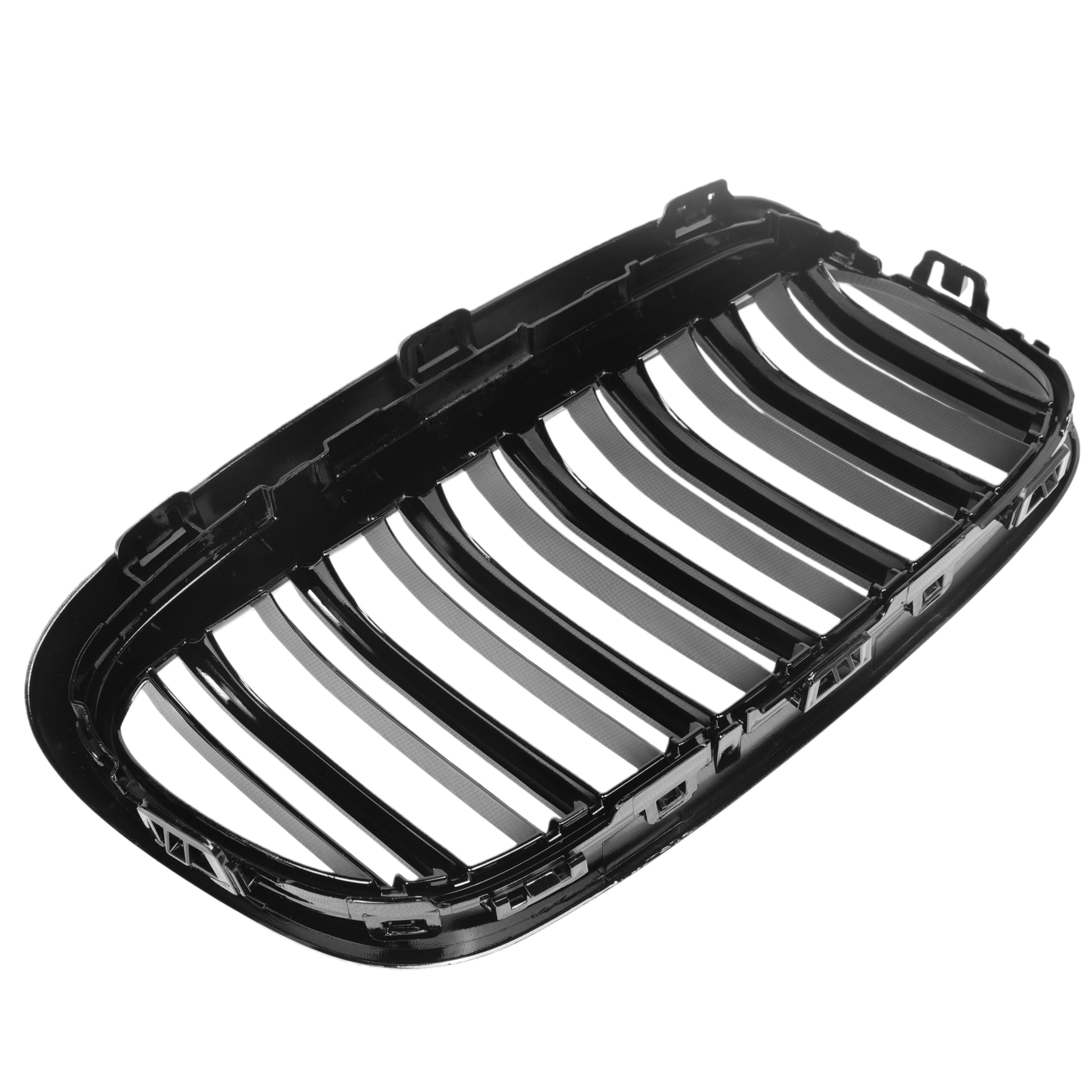 Sport Kühlergrill Nieren kompatibel mit BMW 2er F45 F46 Bj. 2012-2018 Glanz Schwarz Doppelsteg Grill