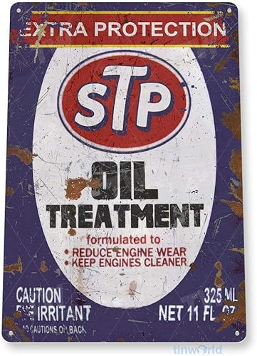 Miniatura 1 de Tinworld Letrero de estaño STP Oil Sign Gas Garage Auto Shop Retro Metal Decor D003