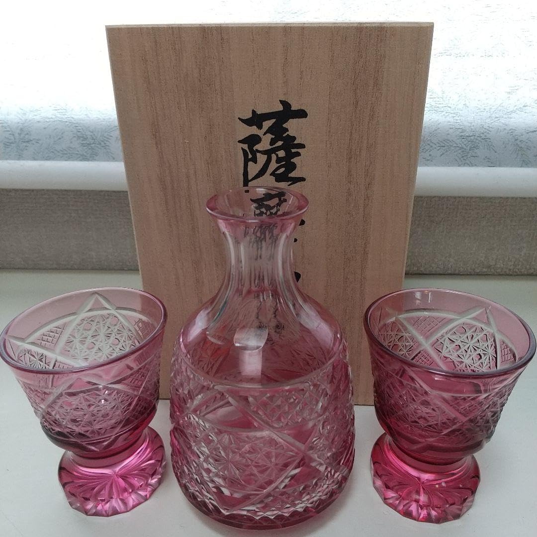 薩摩切子　徳利 205_satsumakiriko_kagometokkur