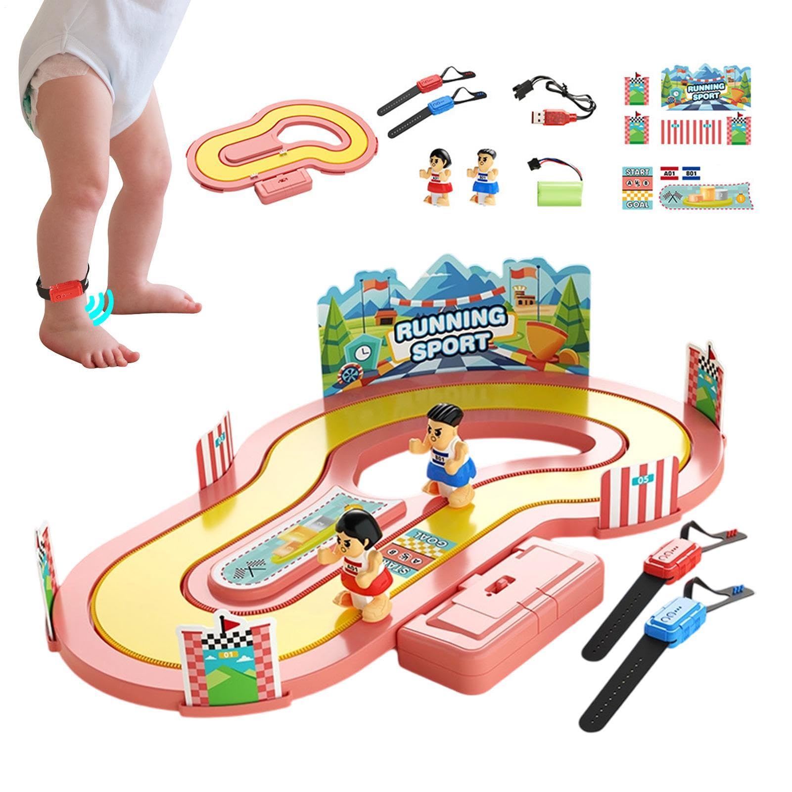 Lauf-Tischspielzeug mit Drahtlos-Armband für Eltern-Kind-Interaktion | Rennbahn-Rennspiel für Geburtstagsfeiern im Wohnzimmer mit Verwandten und Erwachsenen