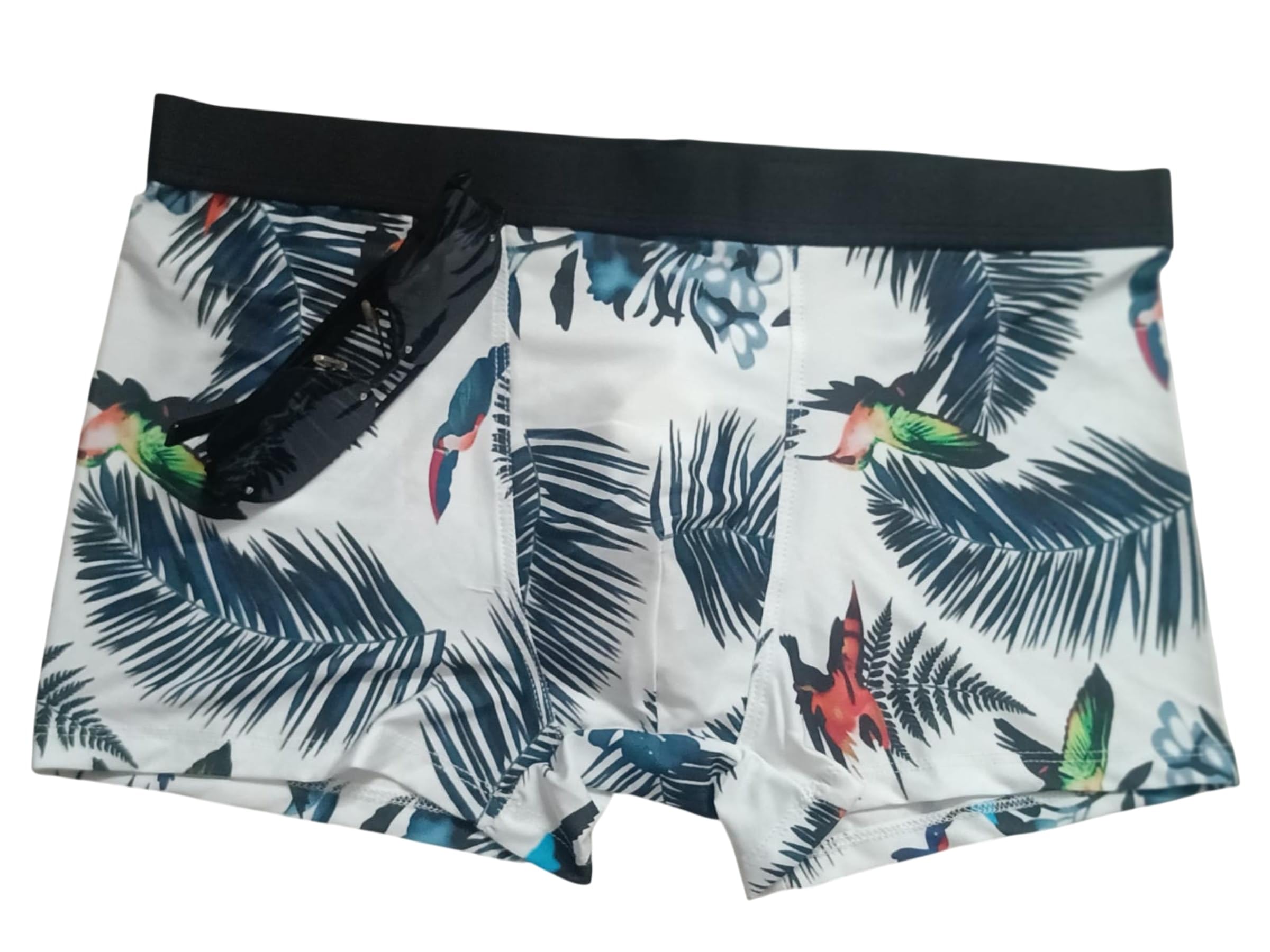 Men's Premium Printed Boxer Briefs | Soft Stretch Breathable Trunks | Tropical Leaf & Bird Print Comfort Innerwear Pack of 1-image-42