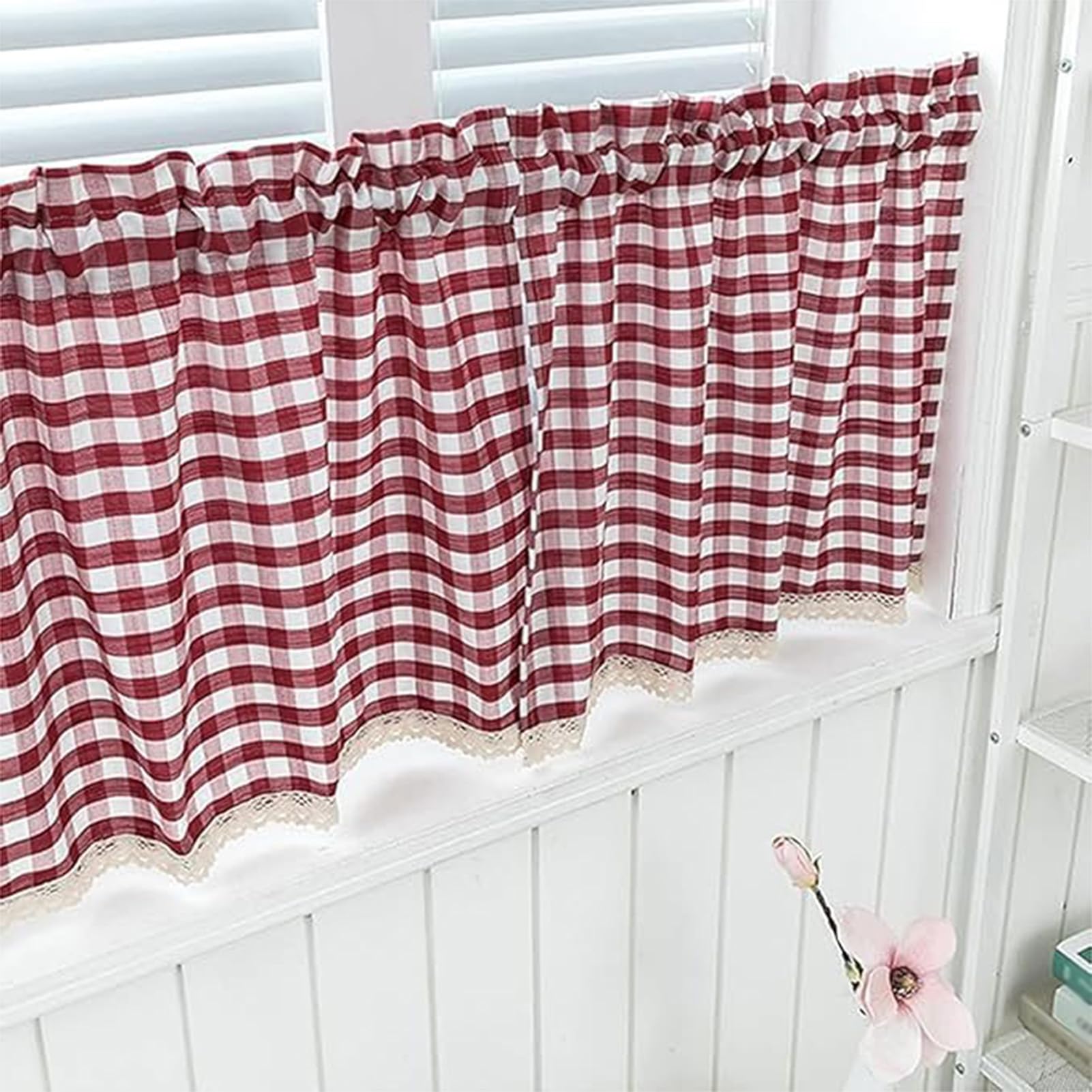 Generico A,W75xH60cm, Tenda da Cucina Ombra in Cotone E Lino Tenda da caffè Multifunzionale per Cucina Soggiorno Sala Pranzo Tende da Interni Confortevole Tende per La Decorazione