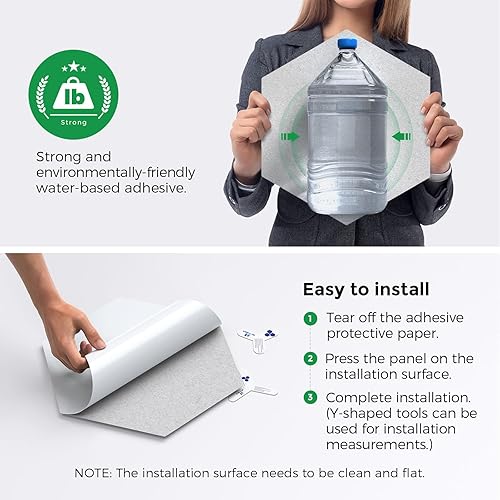 Miniatura 4 de Pro-Level - Paneles acústicos autoadhesivos de 2 generación, paneles de pared insonorizados, paneles de amortiguación de sonido, espuma de poliéster