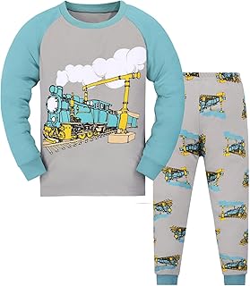 Little Boys Dinosaur Cotton Pyjamas 2-Piece Train Toddler Sleepwear Winter Clothing Set Kids Clothing for Boys 86 Fancy Dress Costume Baby 74