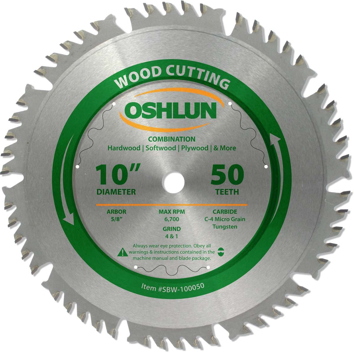 Oshlun SBW-100050 10-Inch 50 Tooth 4 and 1 Combination Saw Blade with 5/8-Inch Arbor โ image 1