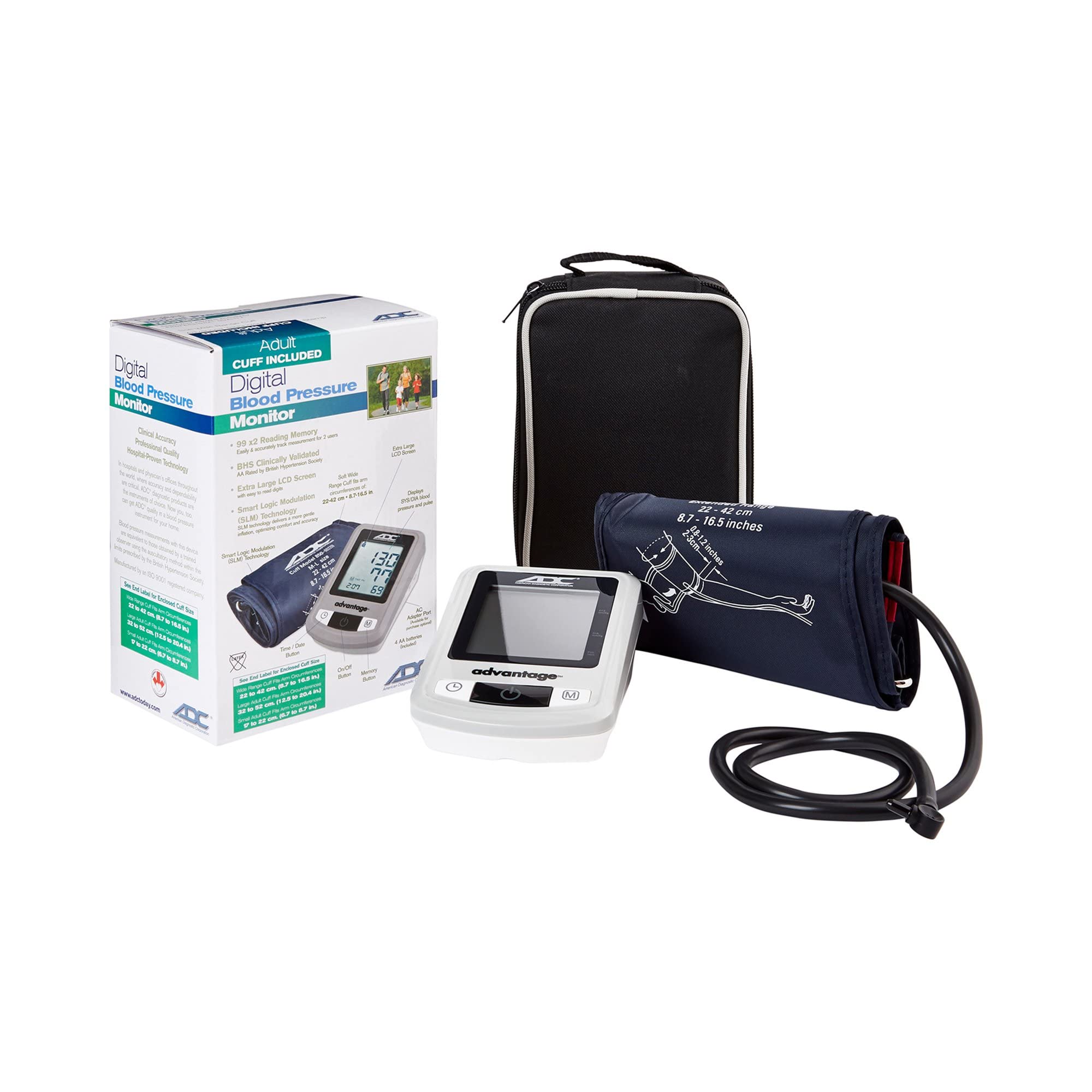 Advantage 6021N Series Wide Range Arm Home Automatic Digital Blood Pressure Monitor 1-Tube Blue 1 Each