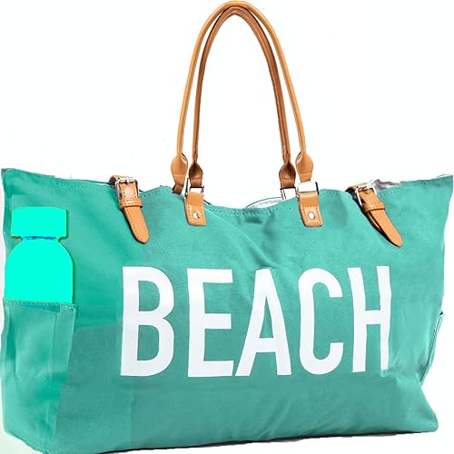 Keho Bolsa de playa impermeable con bolsillos para mujer (resistente a la arena)