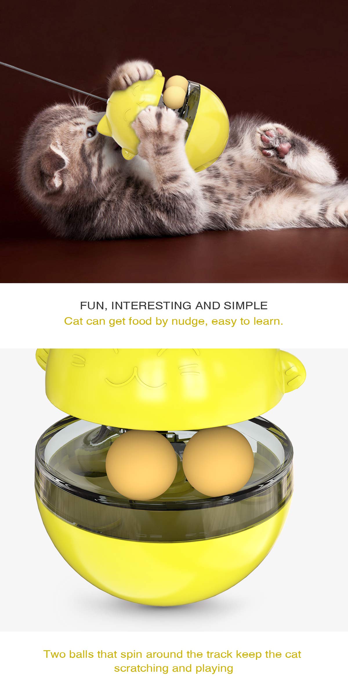 CYBERNOVA Interactive Wobble Cat Toy With a Teaser Wand - Image 3