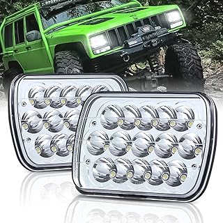 LEDKITO 5x7 7x6 Inch LED Headlights Dot Approved H6054 Headlight Hi/Low Sealed Beam Rectangular Headlamp 2PCS 45W for Je ep Cherokee Offroad Truck Chevy Ford Van with H6014 H6052 6054 H5054 H6054LL