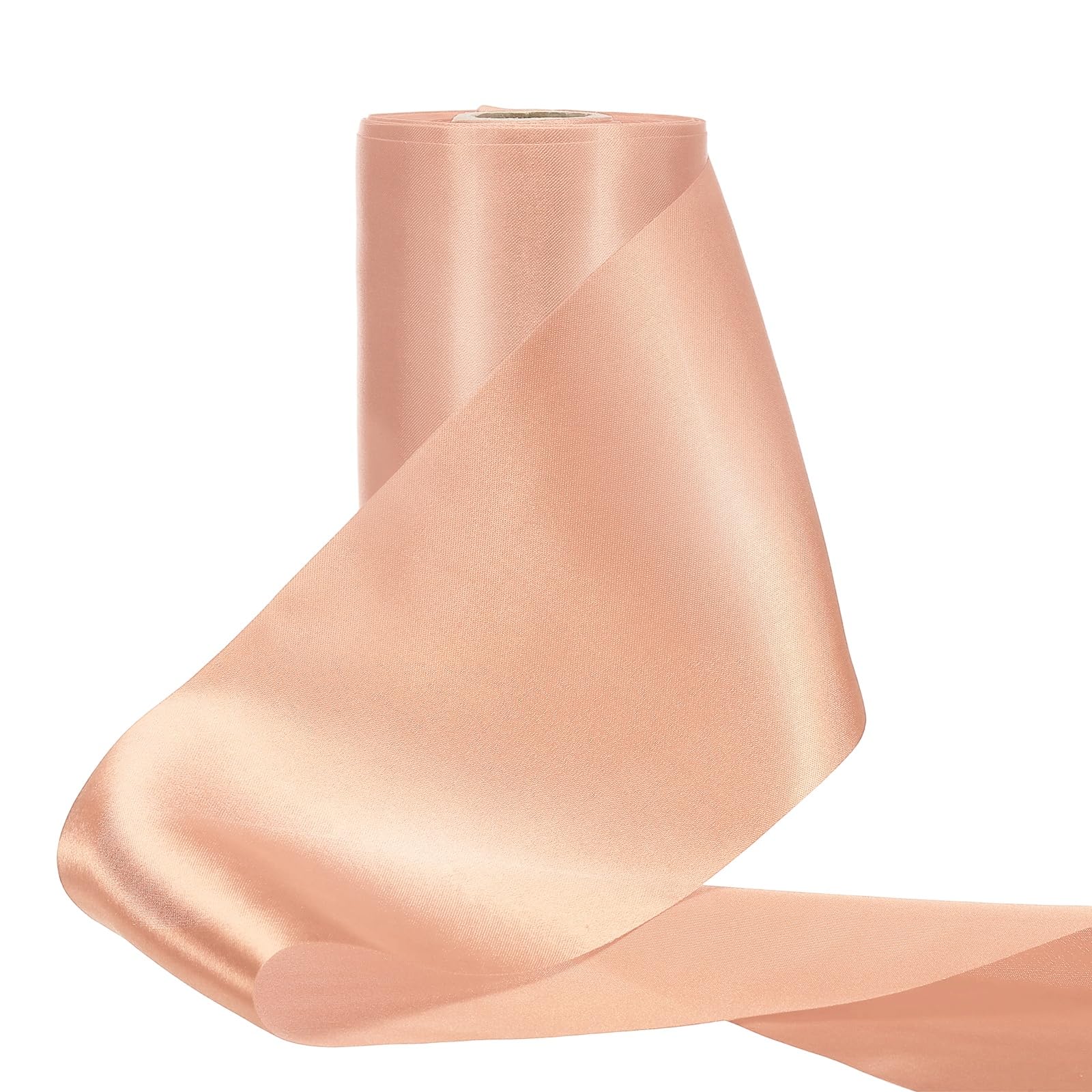 PATIKIL 10cm Wide Satin Ribbon, 20 Meters Solid Color Thick Ribbon for Gift Wrapping Wedding Chair Sash Flower Bouquet Party Decoration Hair Bows Sewing Crafts, Rose Gold