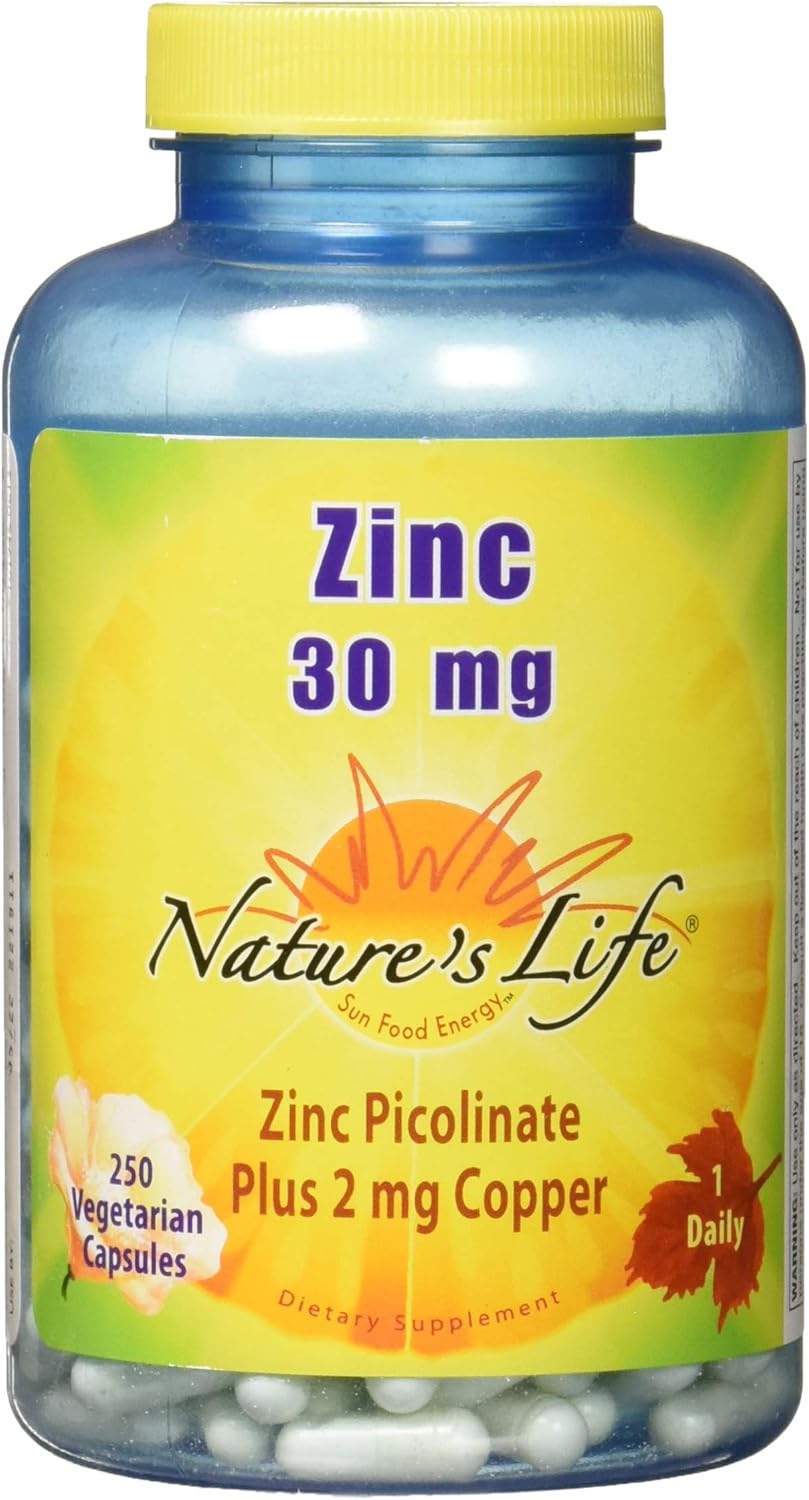 Nature's Life Zinc Picolinate 30mg Plus 2mg Copper 250