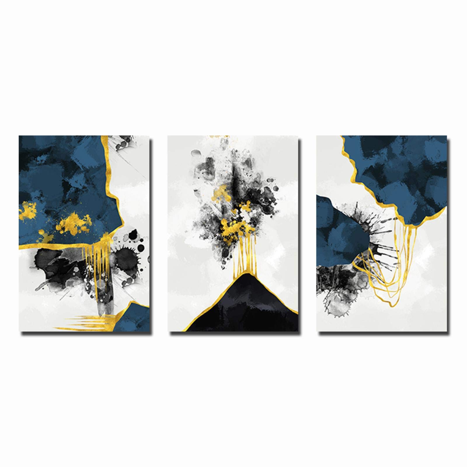 Affiche à l'encre bleue pour salon moderne | Triptyque nordique 50x70 cm - 7