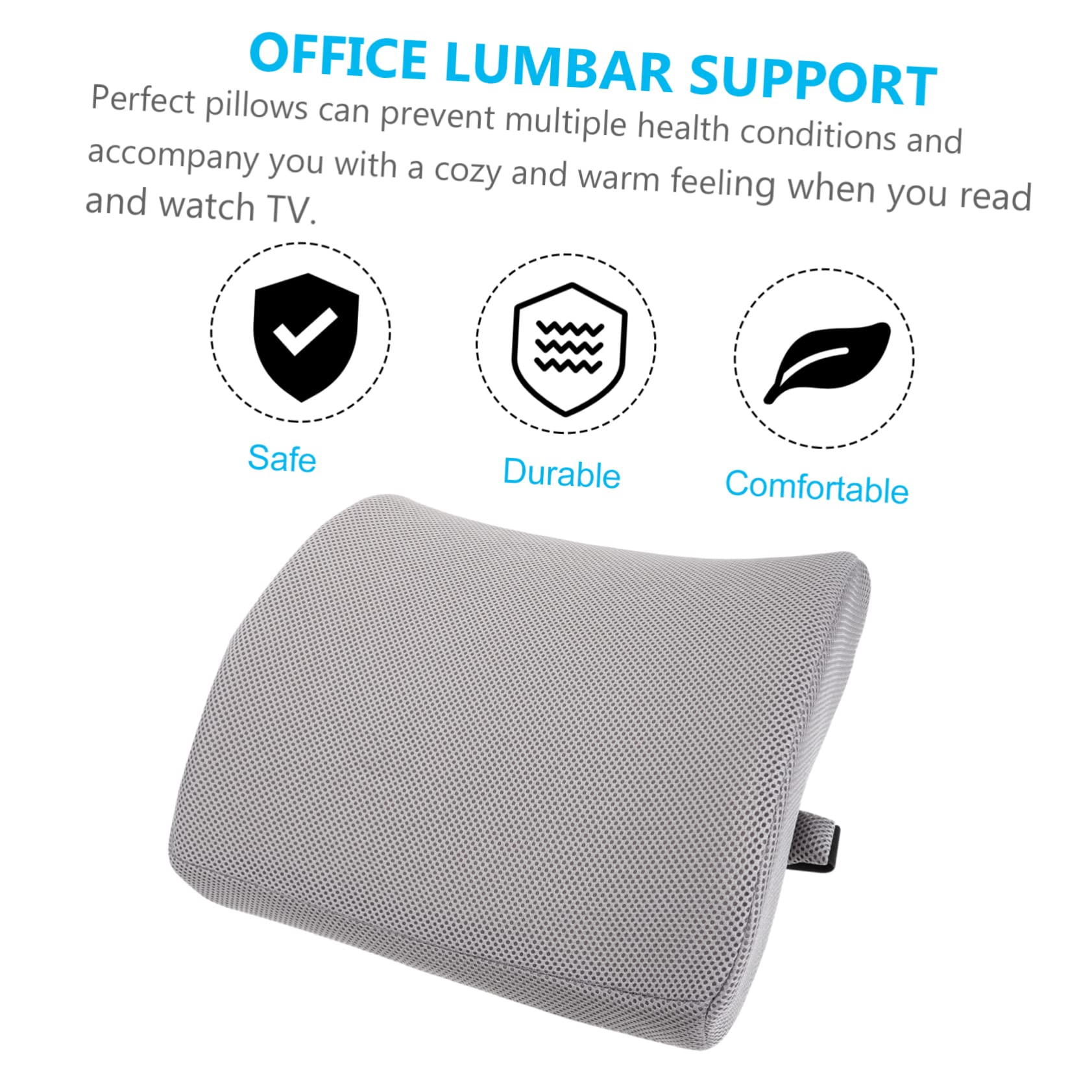 PLAFOPE Cojín Lumbar Viscoelástico Ergonómico de PU Diseño Transpirable y Soporte para Aliviar Presión en Asiento de Oficina y Coche