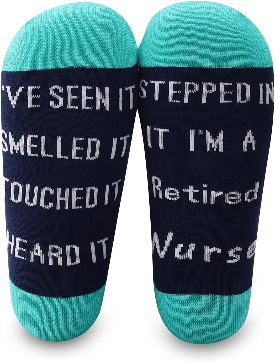 POFULL 2 Pairs Retired Nurse Socks I 'M A Retired Nurse Enjoy