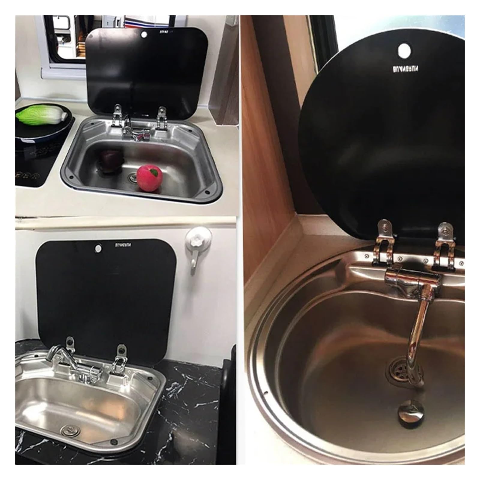 Rubinetto pieghevole for roulotte Rubinetto for lavello girevole a 360° Rubinetto for cucina Bagno RV Marine Rubinetto for acqua calda e fredda Barca Camper Accessori for camper Accessori Per Ricambi