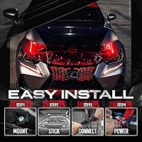 Vista 5 de OPT7 Aura Engine Bay - Kit de luz LED RGB con control remoto, 4 tiras de luz impermeables de 12 pulgadas para debajo del capó, modo multicolor