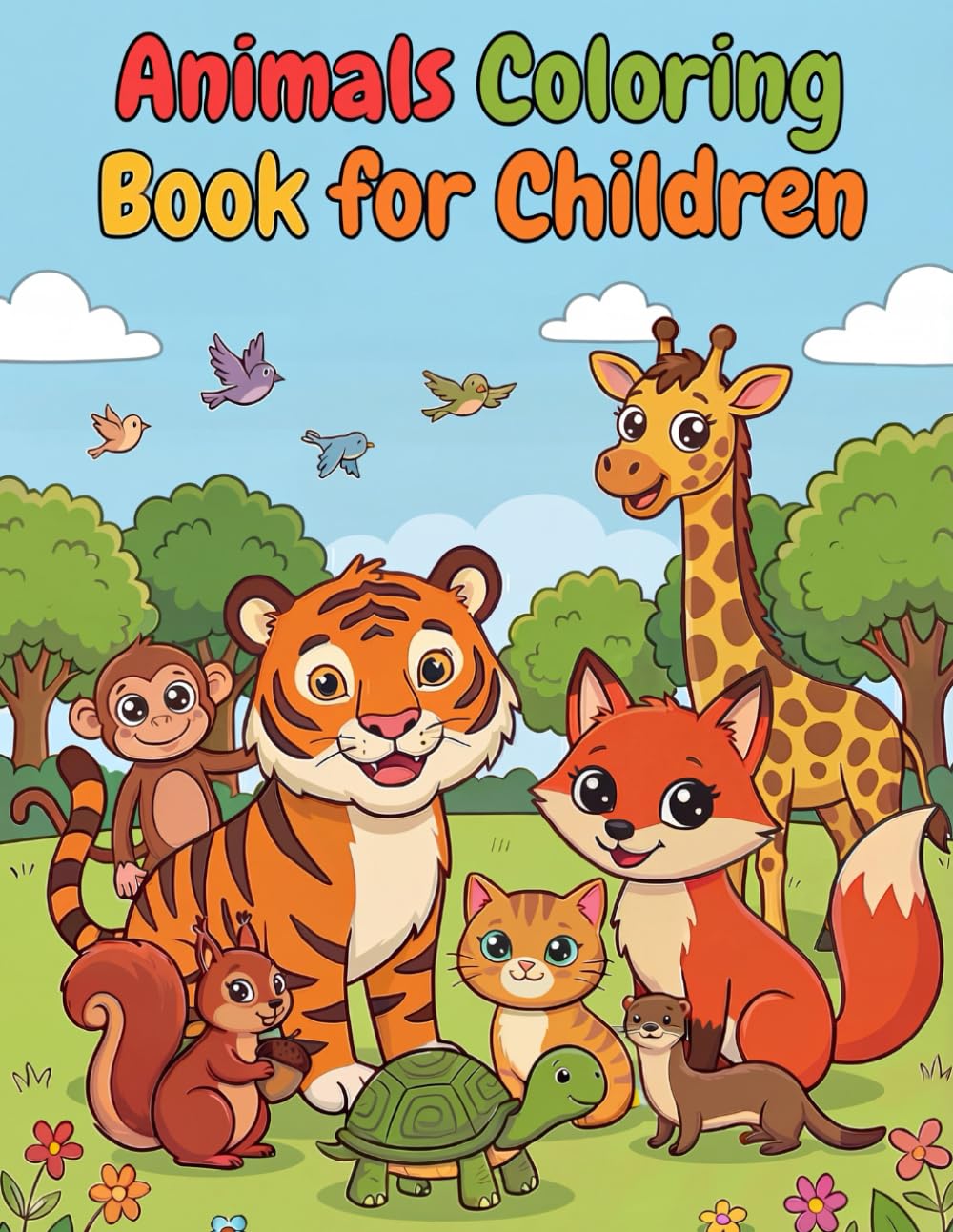 Coloring book for kids: A coloring adventure with animals