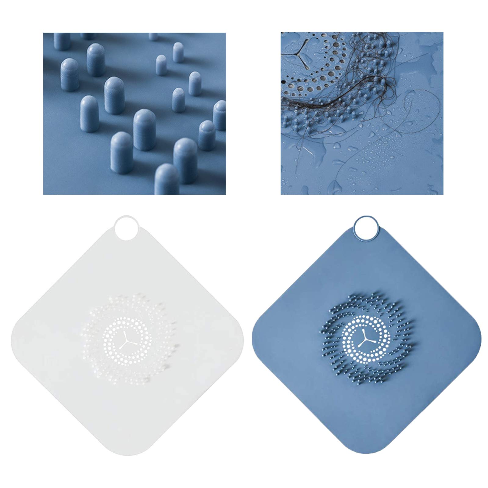 2 Filtri Scarico In Silicone Per Doccia E Lavello - Acchiappa Capelli Antiscivolo, 11x11 Pollici - Foto 10