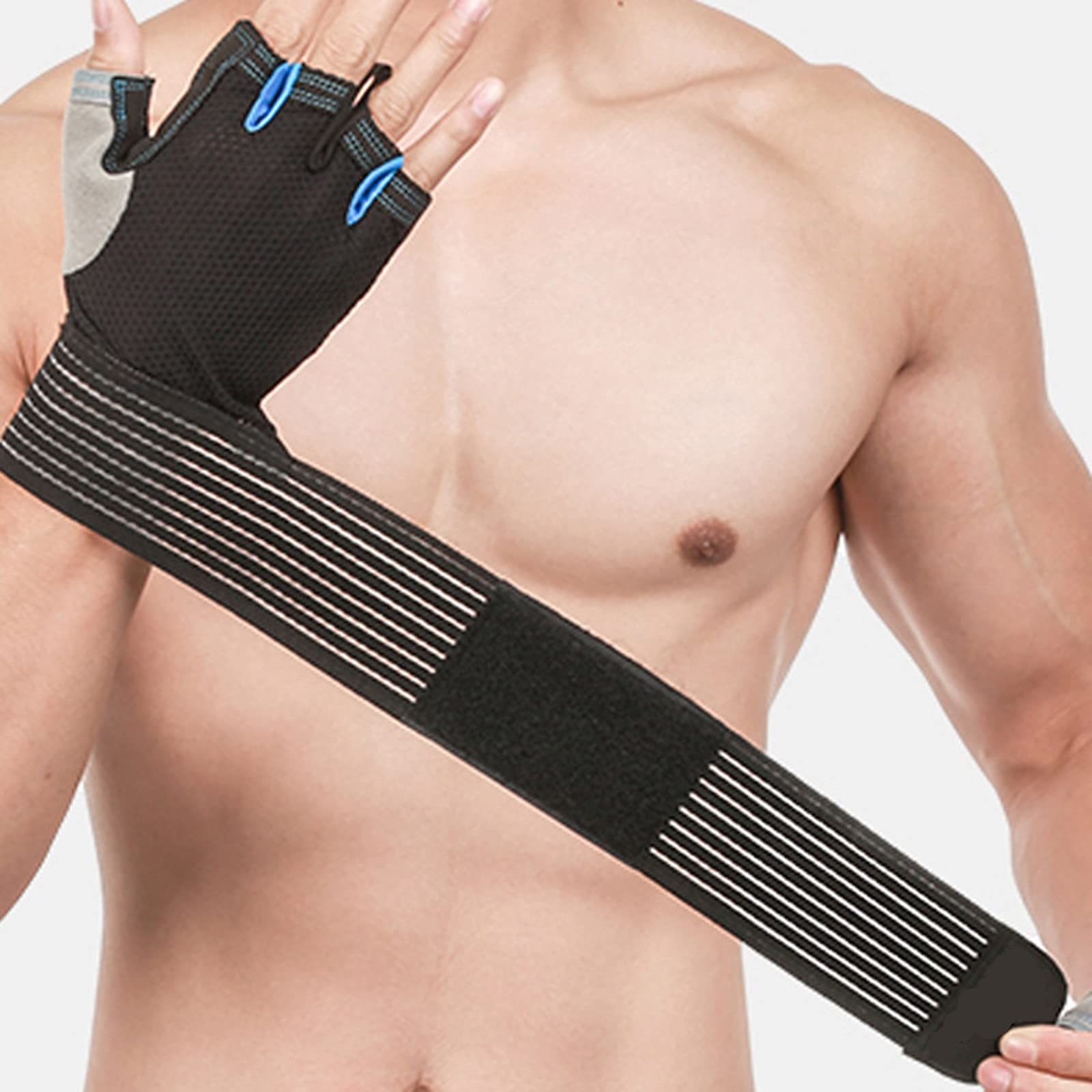 Guanti sportivi, guanti a mezze dita, guanti for sollevamento pesi for allenamento in palestra for uomini e donne, protezione traspirante, guanti a mezze dita, supporto lungo for il polso(Yellow,M)