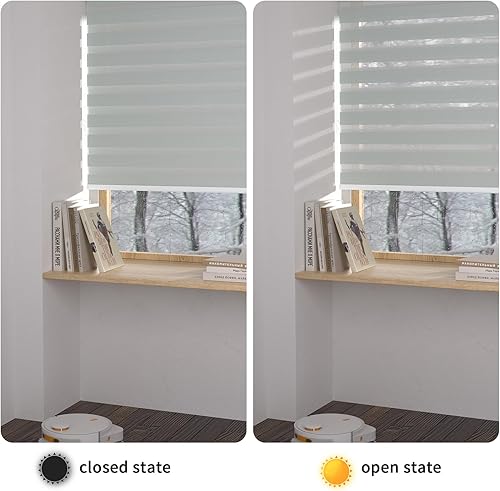 Miniatura 2 de Persianas inteligentes personalizadas de cebra compatibles con Alexa filtrado de luz motorizado de doble capa horizontales control de luz de