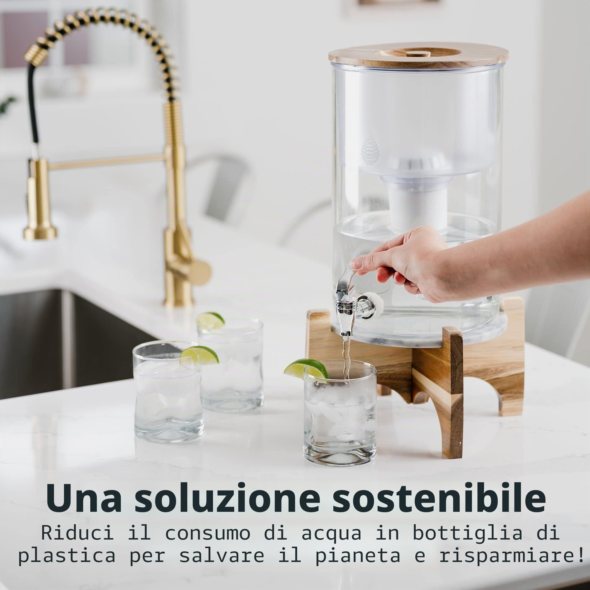 Invigorated Water PH001 - filtro acqua alcalina ionizzata - cartuccia di ricambio per prodotti Invigorated Living - elimina cloro e metalli pesanti - aumenta il pH - capacità di 360 L - 3 pezzi