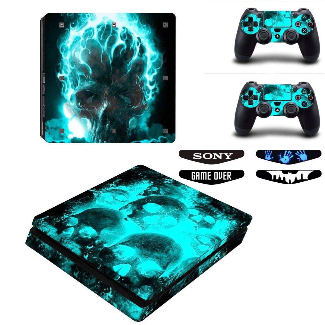 Elton Green Skull Theme 3M Skin Sticker Cover for PS4 Slim Console and Controllers Full Set Console Decal Stickers for Front & Back 4 Led bar Decal +2 Controller Decal Cover [video game] (B08XNJ19JN) Amazon Price History, Amazon Price Tracker