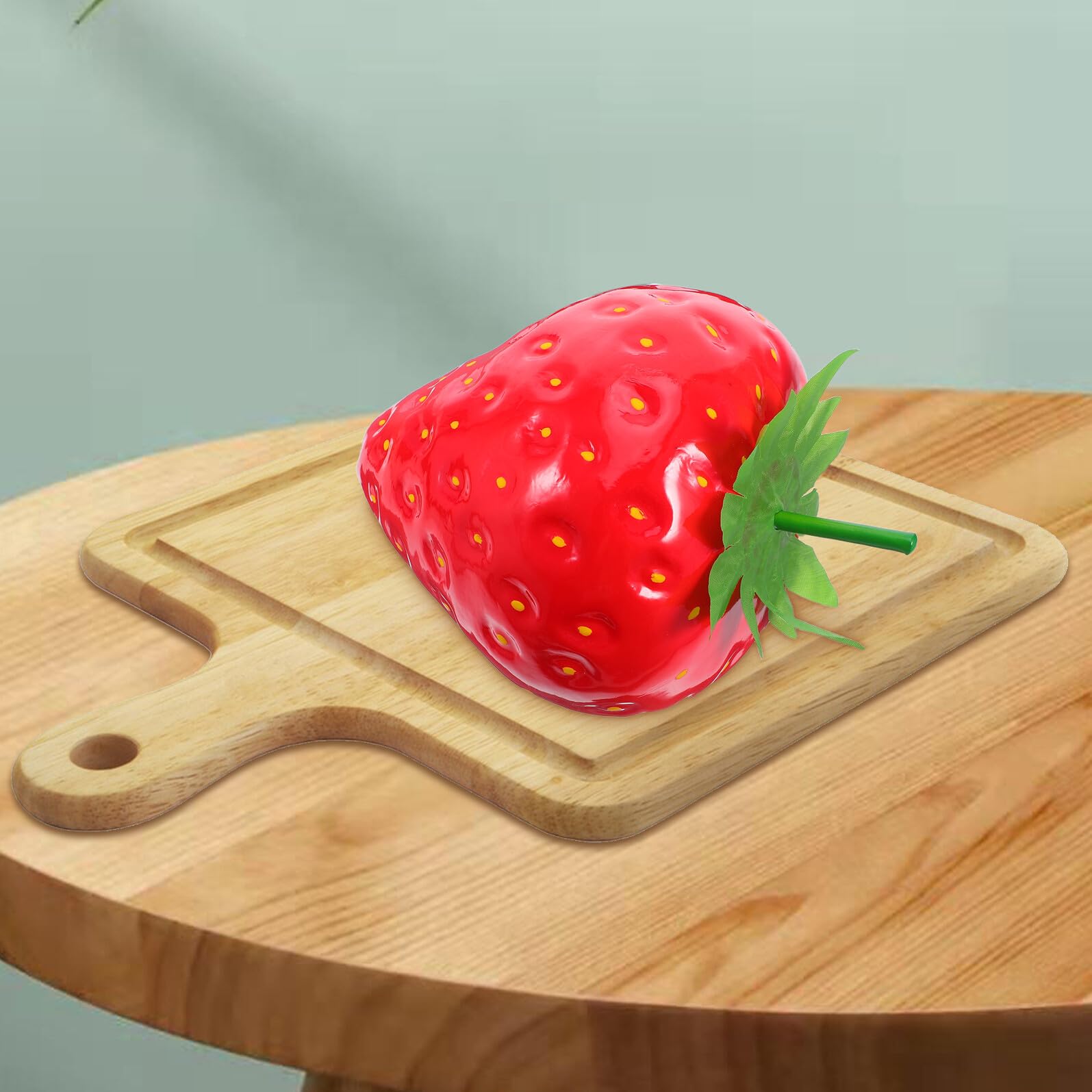 Grande Fragola Finta Decorativa in Plastica 30 Cm, Frutti Artificiali Realistici per Decorazioni Interne ed Esterne e Accessori Fotografici