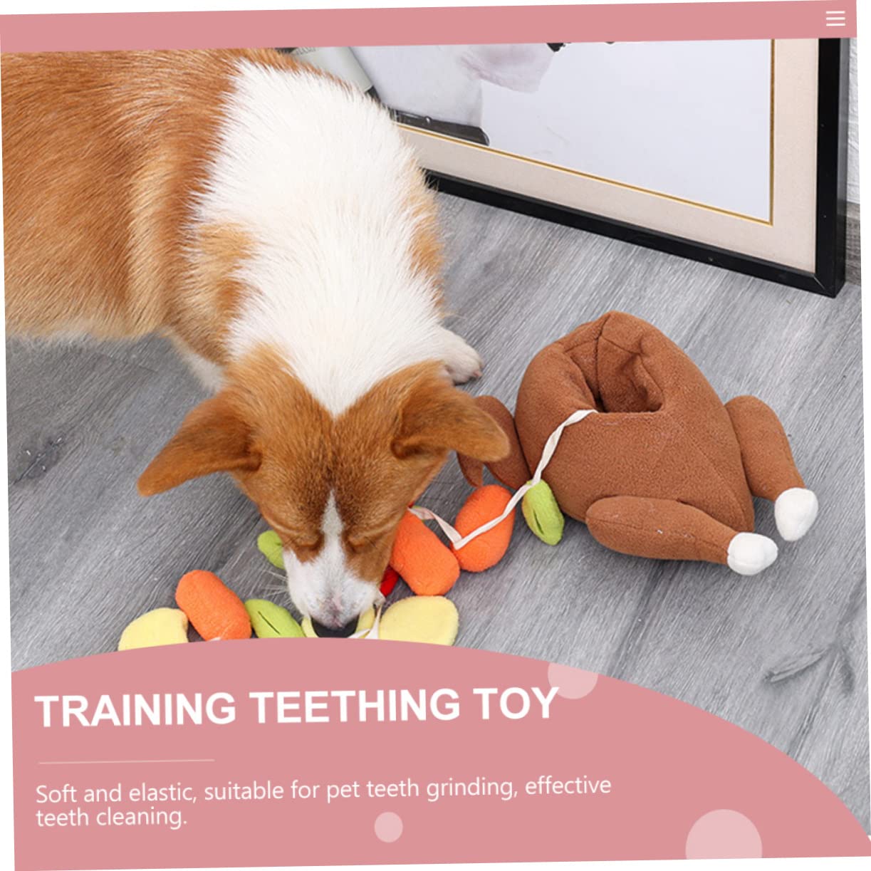 minkissy 3pièces Jouet Interactif pour Chien Jouet à Mastiquer Peluche Design Dinde pour Et Entraînement des Animaux De Compagnie