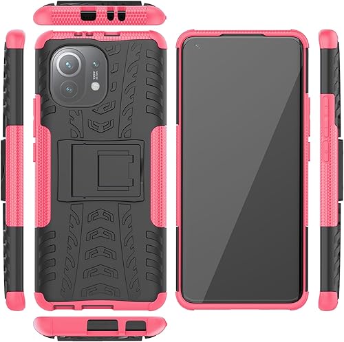 Miniatura 4 de Funda de teléfono para Xiaomi Mi 11 Lite 4G5G con protector de pantalla de vidrio templado y soporte Soporte Soporte Duro Resistente Híbrido