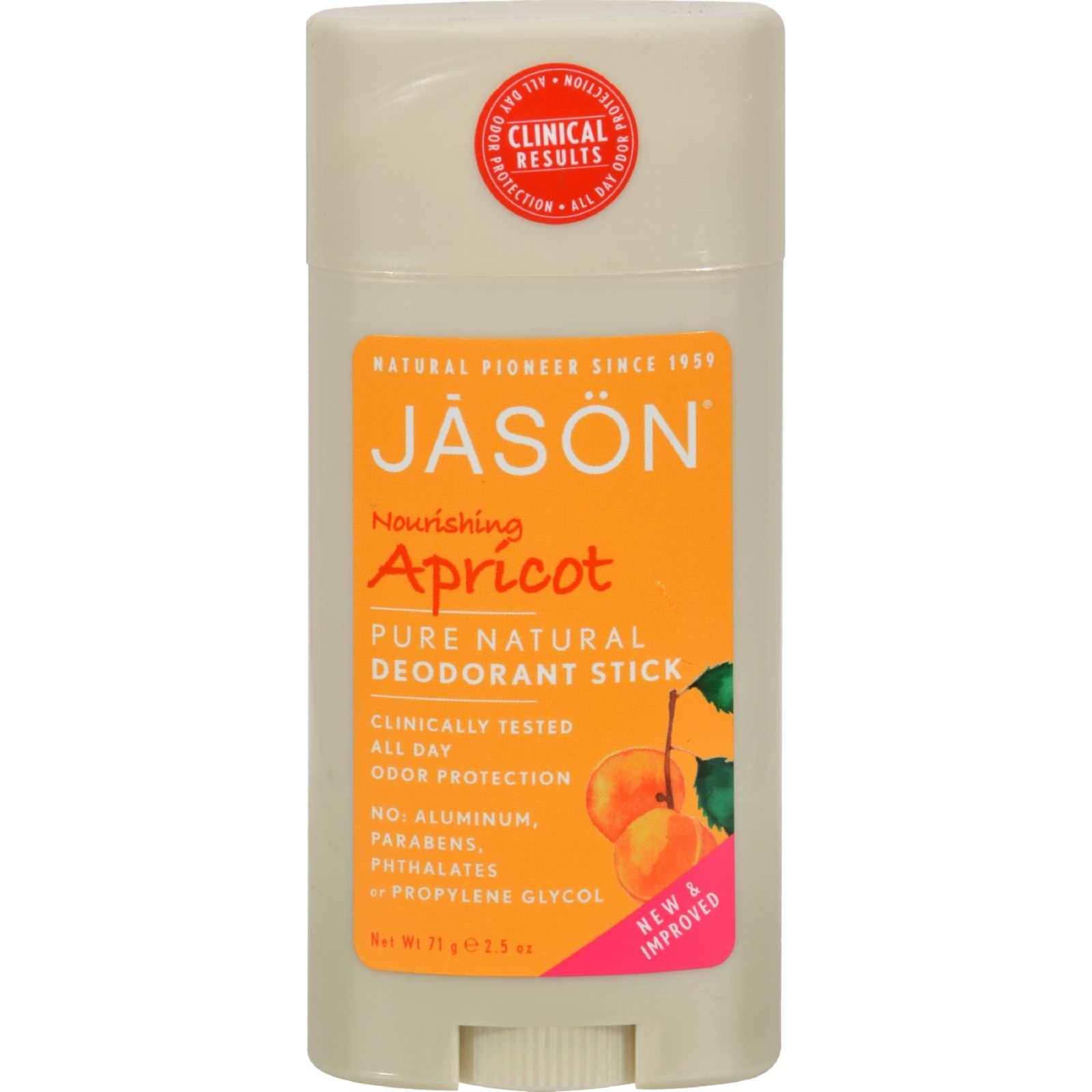 Nourishing Apricot Deodorant Stick Jason Natural Cosmetics 2.5 oz Stick