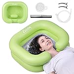 Cehim Inflatable Shampoo Basin - Portable Shampoo Bowl, Hair Washing Basin for Bedridden, Disabled,Injured, Hair Wash Tub for Dreadlocks and at Home Sink Washing (Green)
