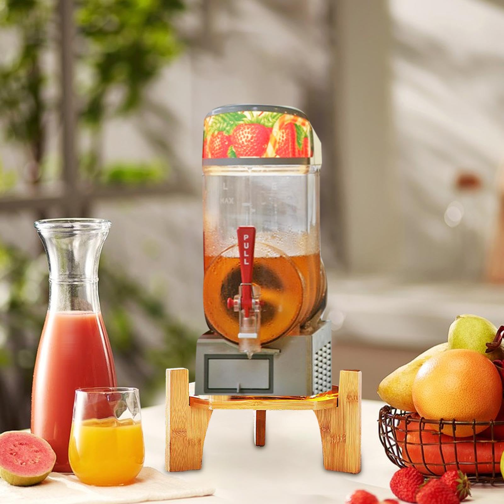 Supporto per dispenser per bevande, supporto per dispenser per bevande | Supporto per dispenser di bevande in legno - Supporto per brocca d'acqua Supporto per bottiglia Supporto per bottiglia d'acqua