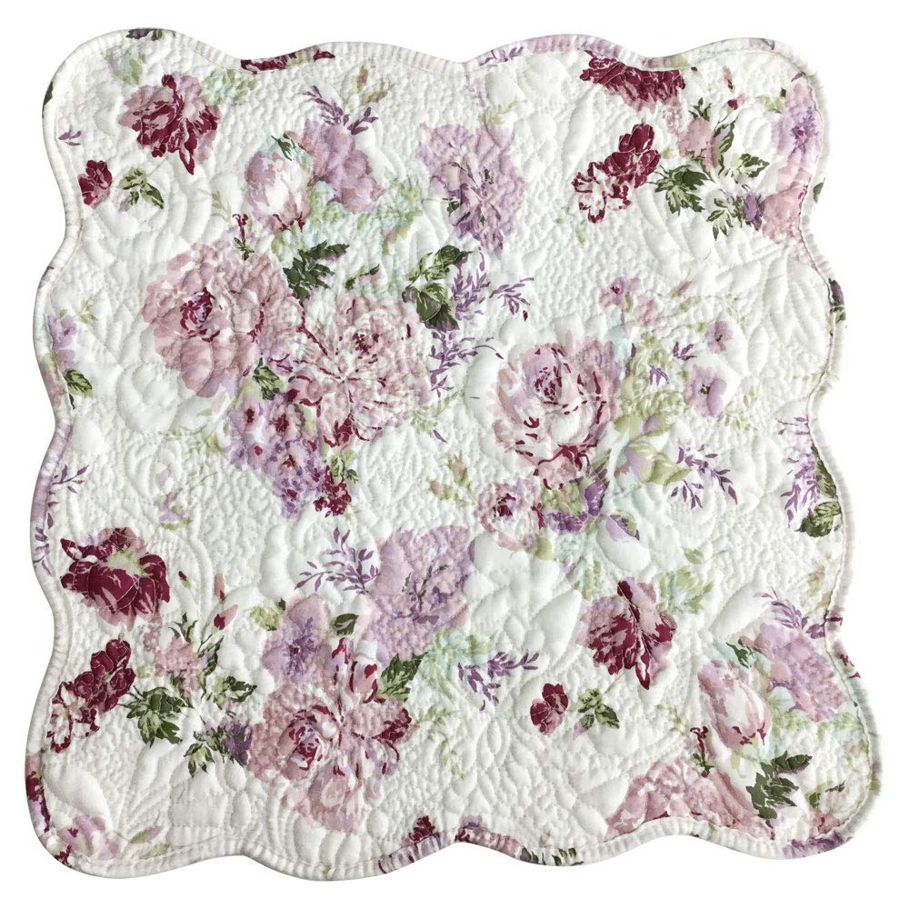 フランスヴィンテージ 絞り薔薇ファブリック ブティキルト風ラージ