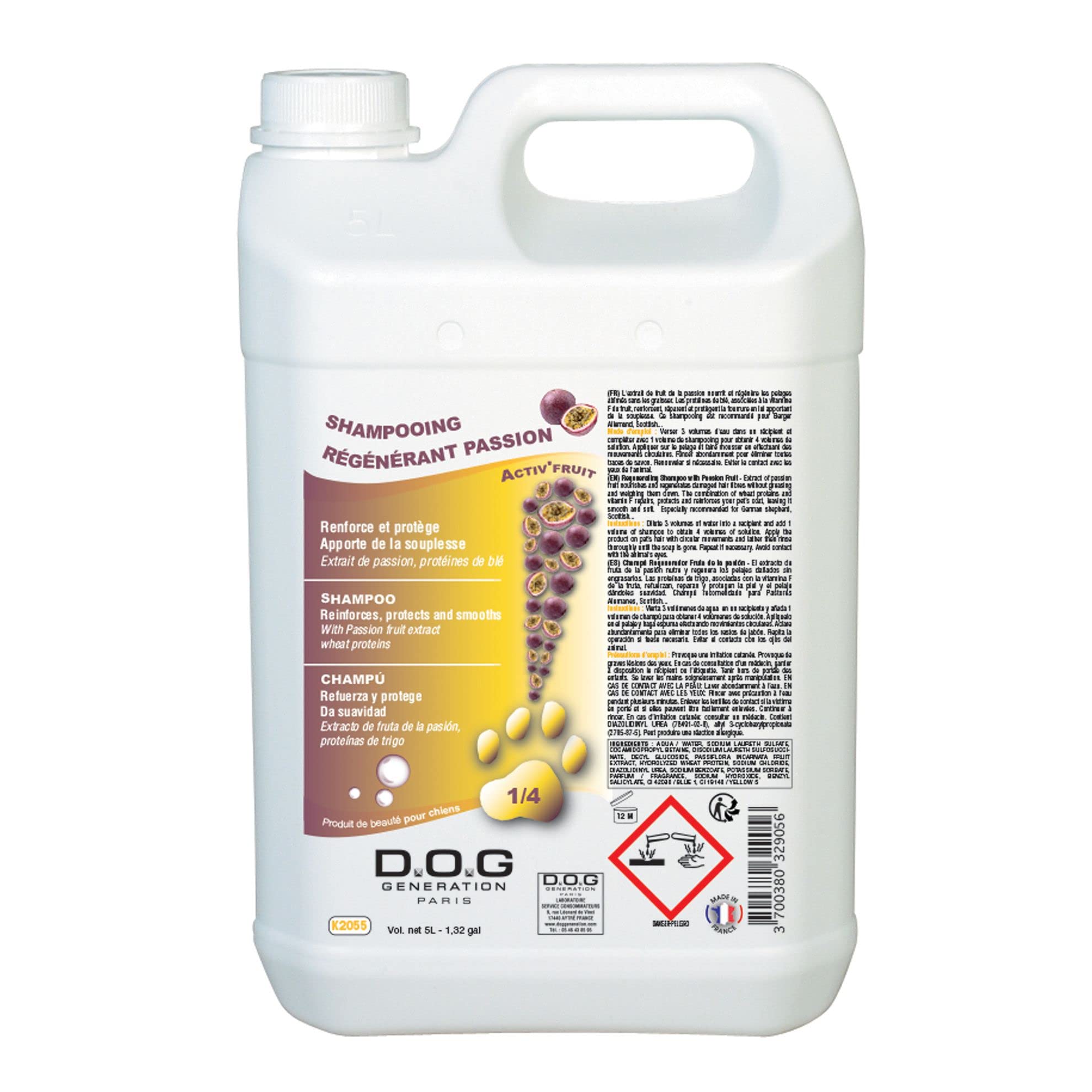 Dog Génération Shampooing Régénérant Passion pour Chien 5 L