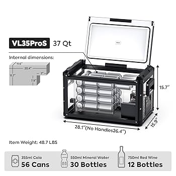 iceco 車載 冷蔵庫 35L  DC12V/24V・家庭用コンセント対応 Amazon.com: ICECO VL35 ProS 35 Liters Portable Refrigerator