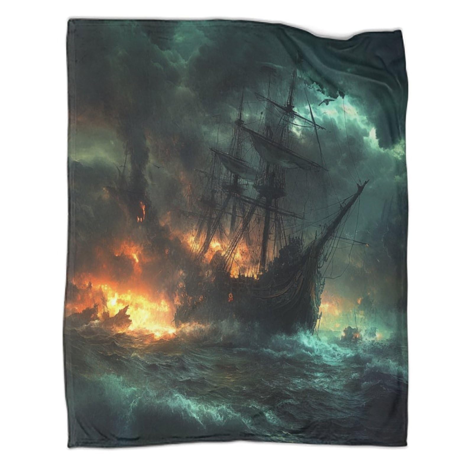 Couverture polaire bateau pirate en velours peluche de qualité supérieure