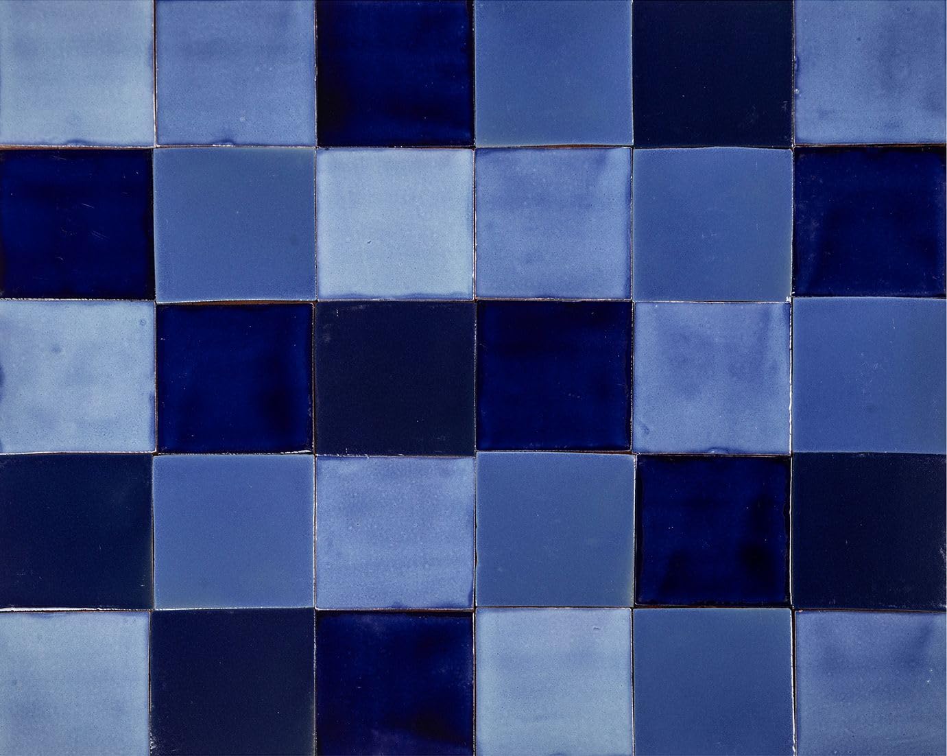 Cerames Azula de mosaico de un solo color azula- mosaico de azulejos de cerámica mexicana, azulejos mexicanos para cocina, baño, ducha, pared posterior de cocina, un paquete de 90 azulejos 10,5 x 10,5
