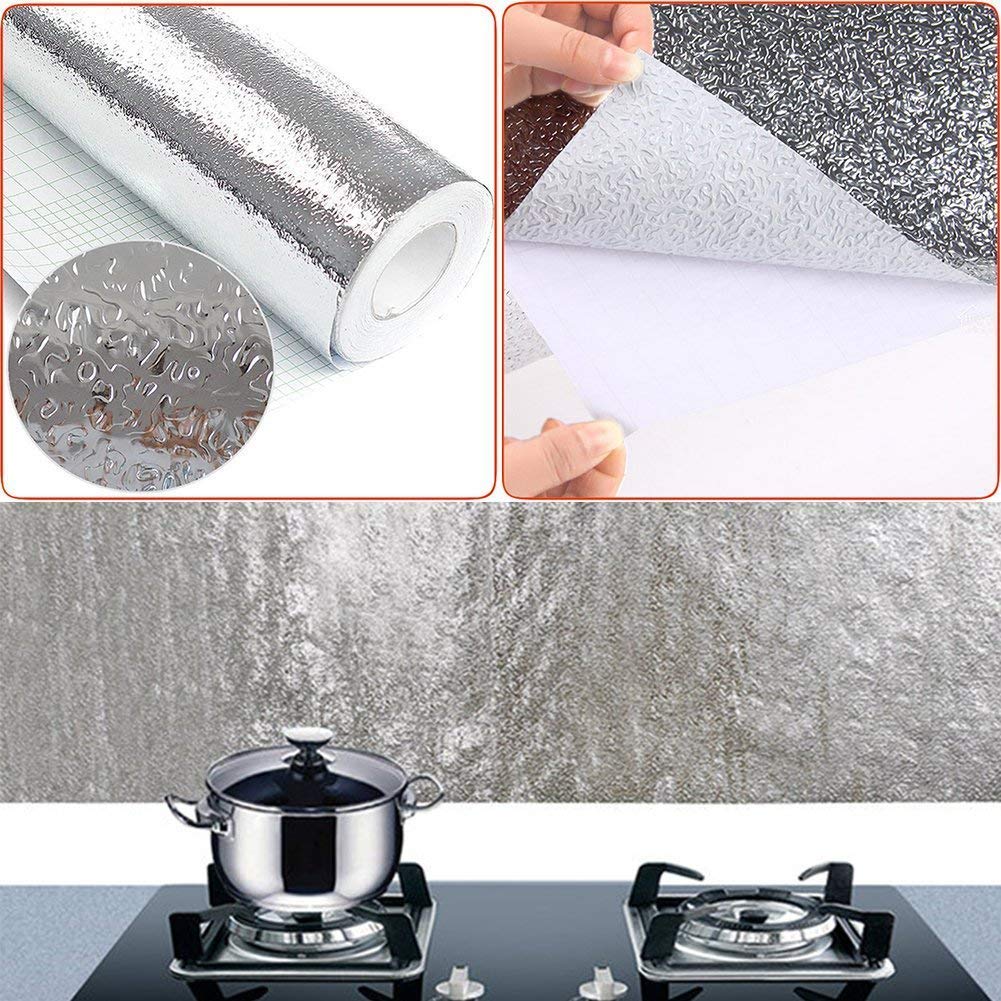 Luxansa Self-Adhesive, Waterproof and Heat Resistant Back Splash Aluminum Foil Sticker (61 x 200 cm) 2