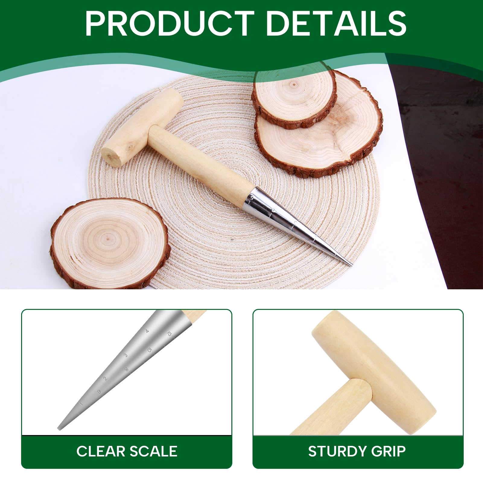 Strumento per Piantare Bulbi in Acciaio Inox con Manico in Legno, Set di Dibbers per Semina con Calibrazione, Legno per piantare attrezzi da giardino tradizionali per Giardinaggio e Piantagione