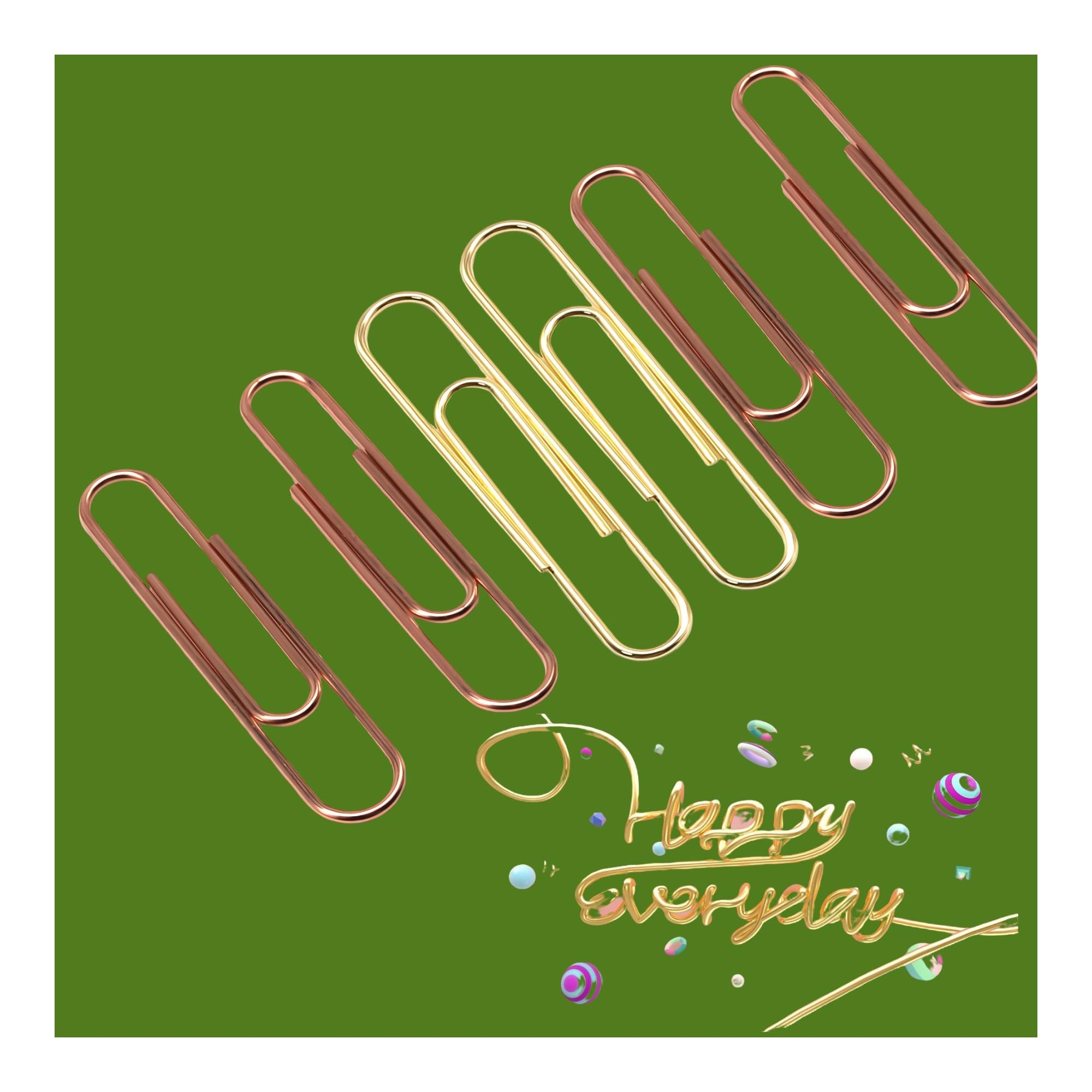 Upquzzfy 2 Inch Paper Clips-30 Pcs Large Metal Paperclips for Office & School Organization, Party/Wedding Decor, DIY - Gold & Rose Gold (U-Shaped)