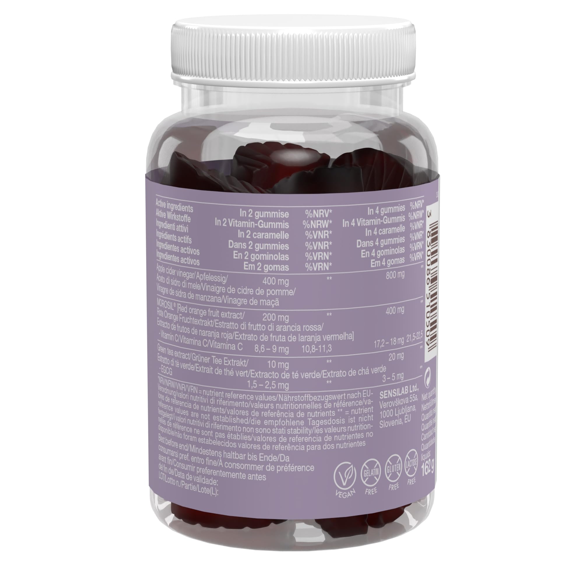 TummyTox Moro Shape - Gummies Vinaigre de Pomme, 60 Gummies | Morosil, Vitamine C et Extrait de Thé Vert, Goût Orange, Gummies Naturelles