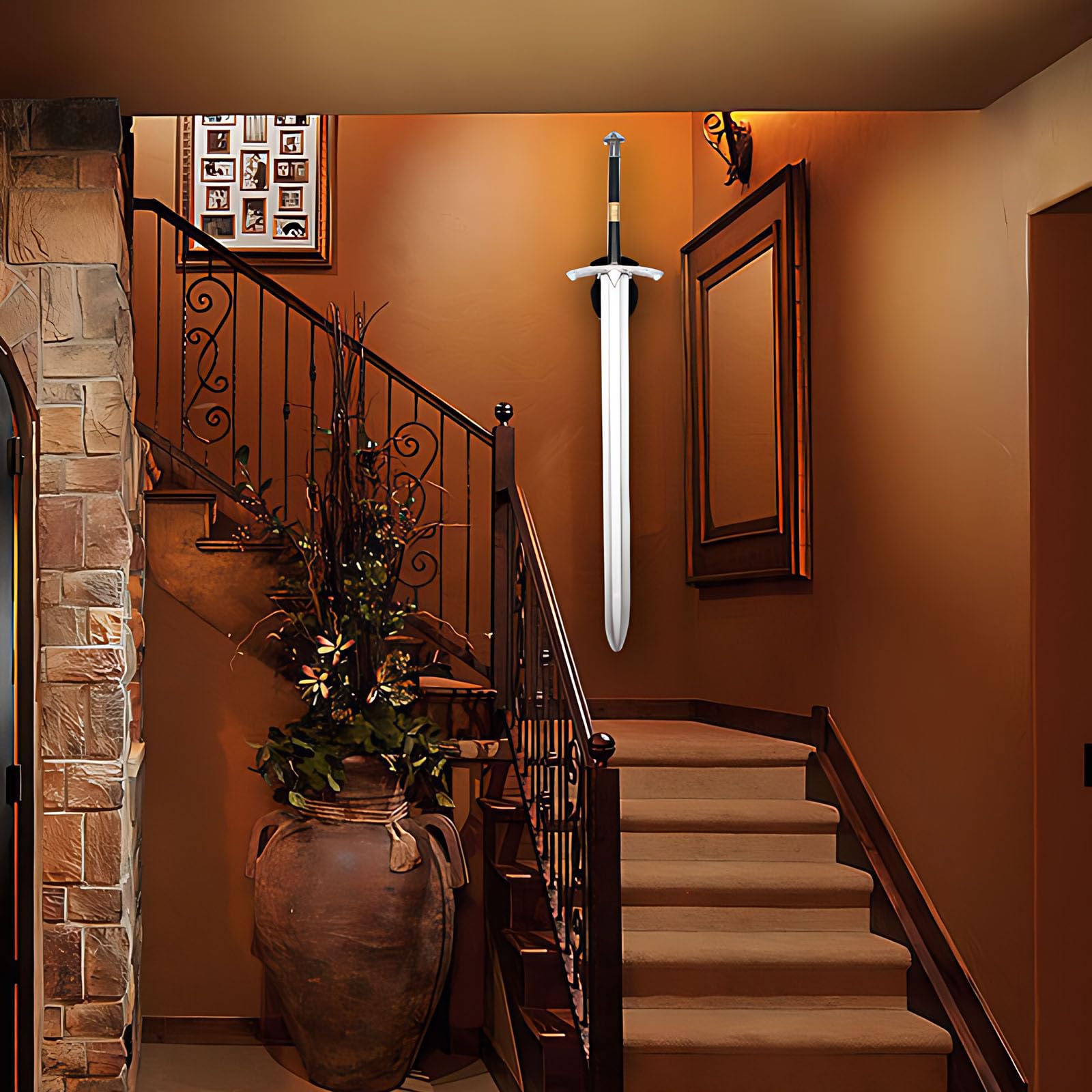 Porta Spada Da Parete In Acrilico - Supporto Per Spade, Ascie E Coltelli Da Collezione (Nero) - Foto 9